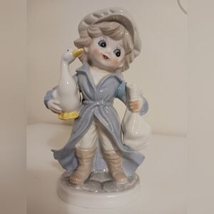 Charming Ceramic Figurine with Goose